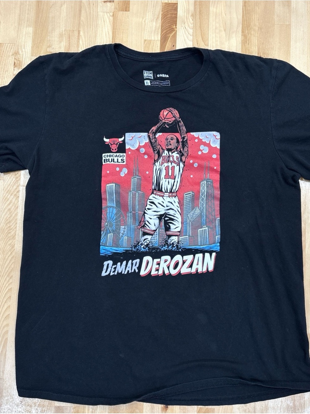 NPBA Apparel Black Tee with Red DeMar DeRozan Graphic Size XL